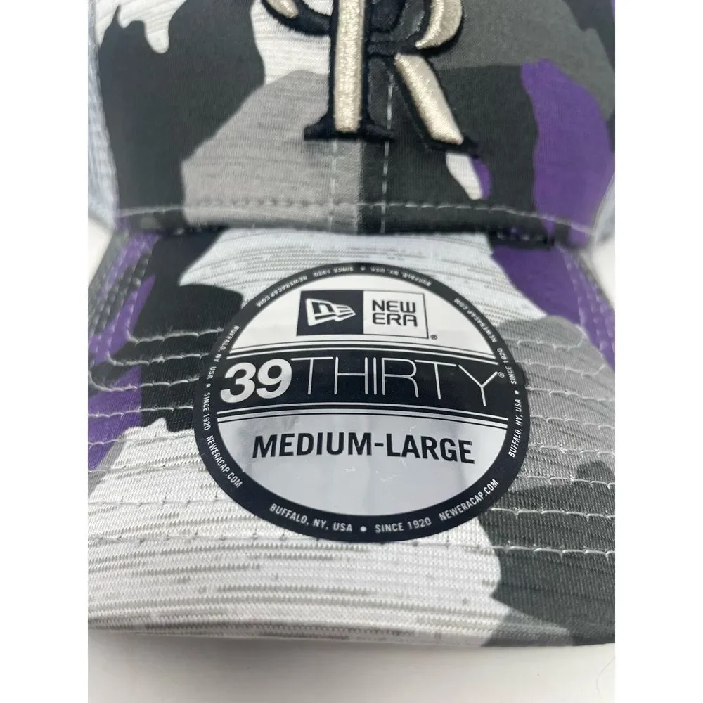 Colorado‎ Rockies New Era Hat Gray Purple Camo 39Thirty Active Stretch Fit Cap